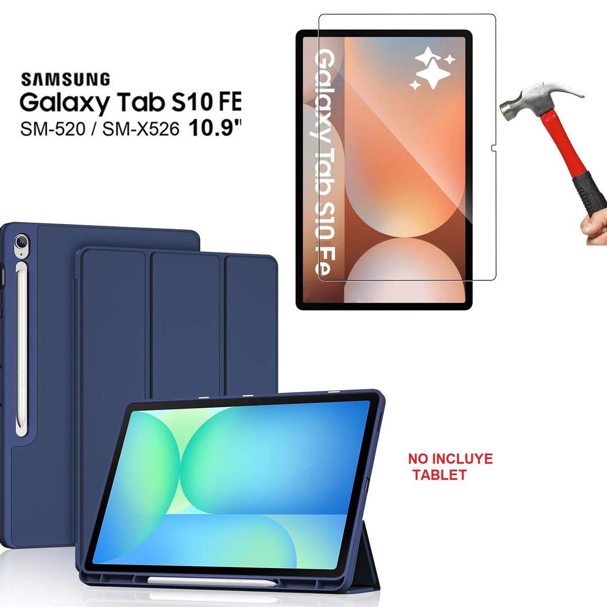 GENERICO - Case Porta Pencil + Mica para Samsung Tab S10 Fe 10.9 SM-X520 X526