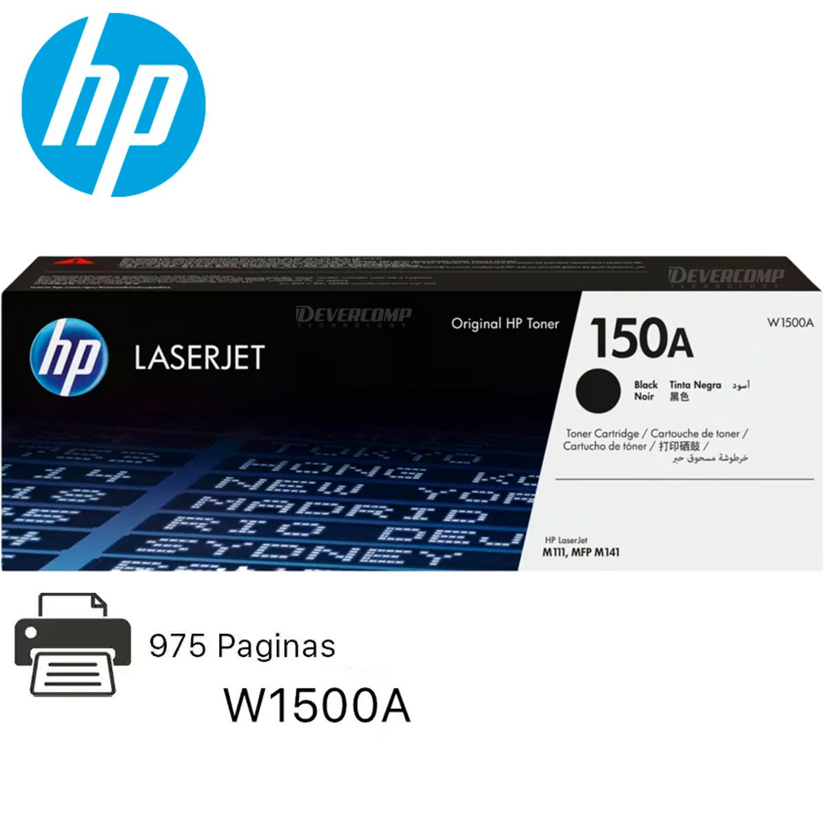 HP - Toner HP 150A (W1500A) Para M111W 975 Paginas Black