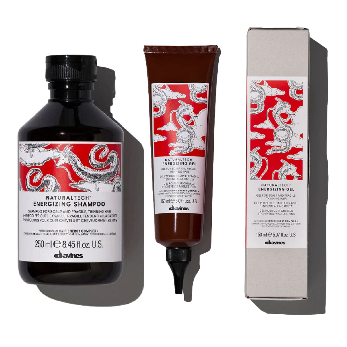 DAVINES - DAVINES ENERGIZING – Dúo Shampoo 250 ml + Gel anticaída 150 ml