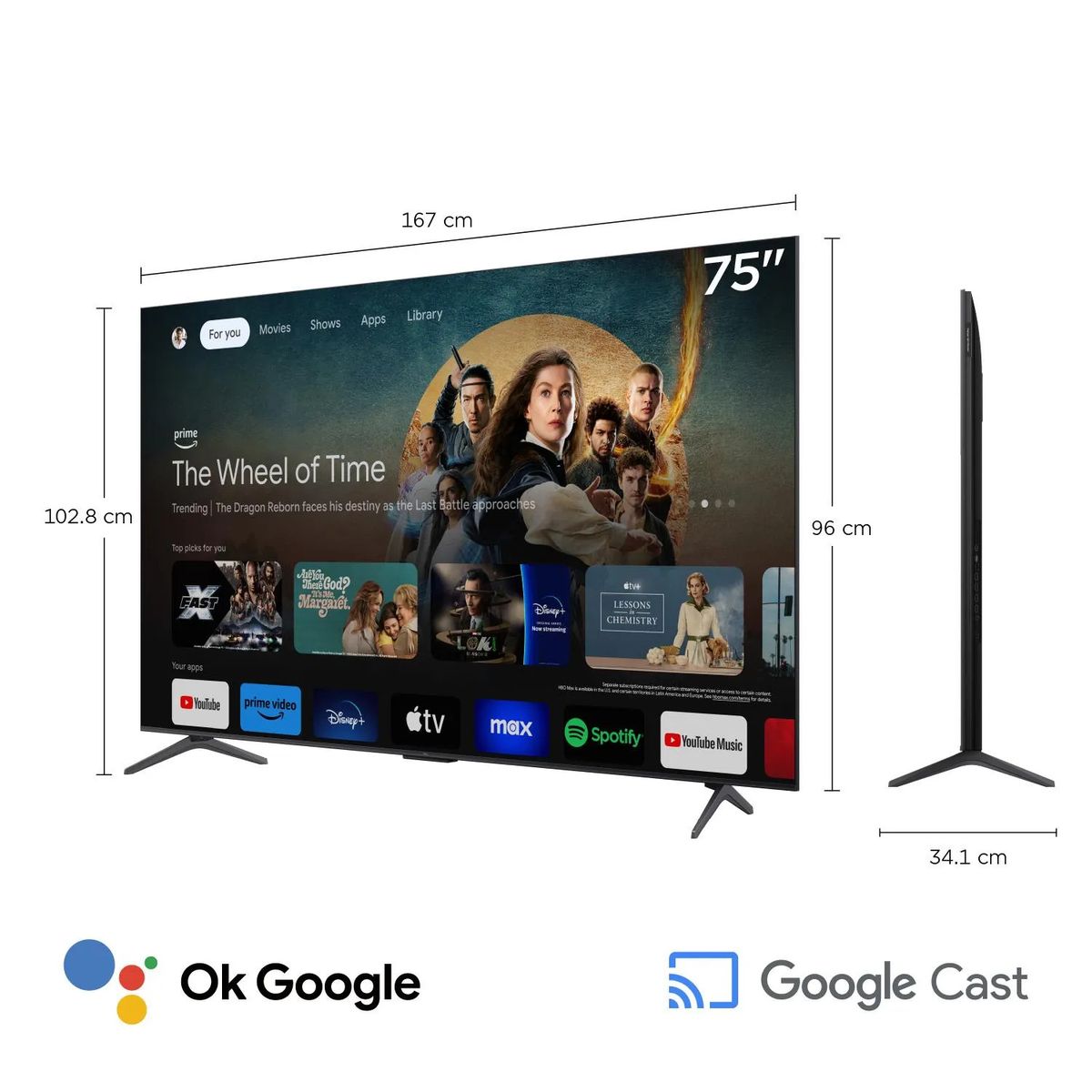 TCL - Televisor Tcl 75"  Miniled 4k 75c6k Google Tv