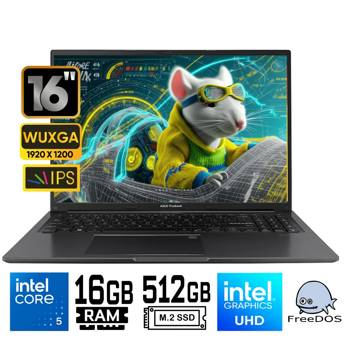 ASUS - Laptop Asus VivoBook 16 X1605VA-MB1350 Intel Core i5-13420H Ram 16GB SSD 512GB 16" WUXGA Win 11