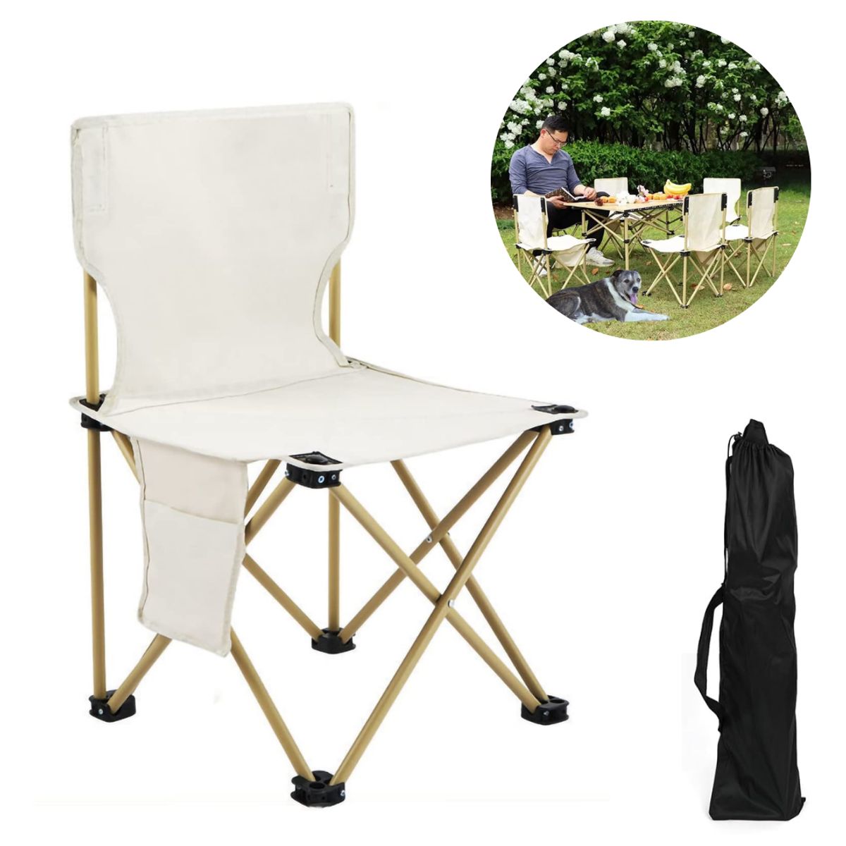 INSPIRA MARKET - Silla Plegable Portátil de Camping
