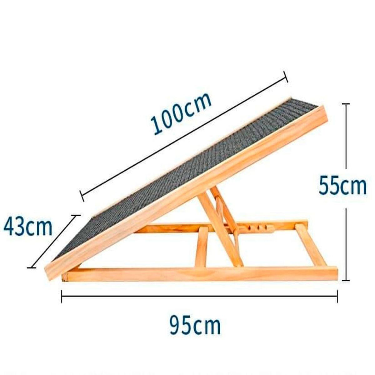 GENERICO - RAMPA DE MADERA PLEGABLE PARA MASCOTAS GRANDES