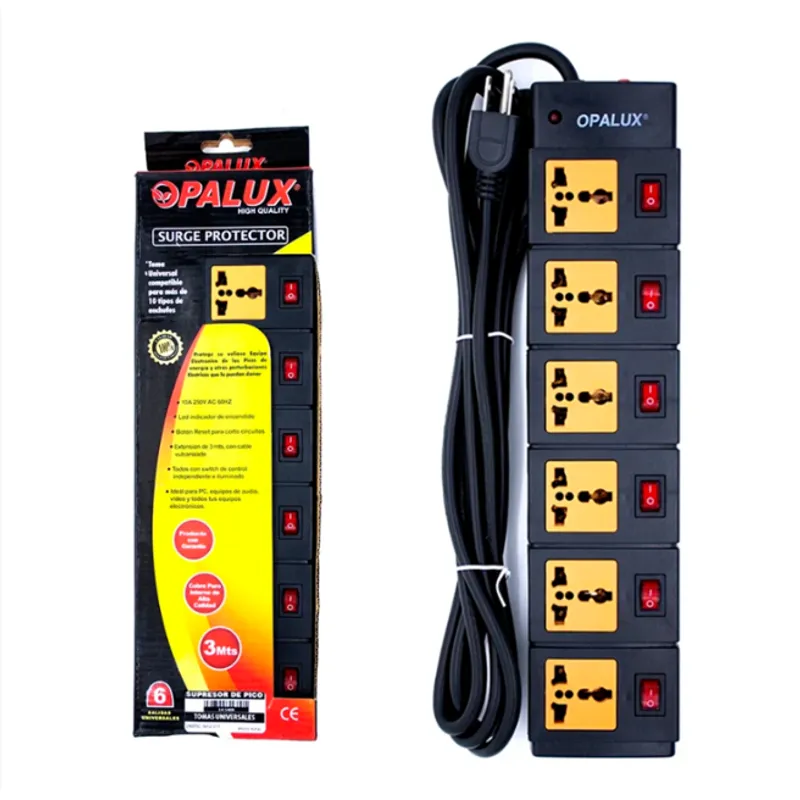 OPALUX - Supresor de Picos 6 Salidas Switch Individual 14-540B OPALUX