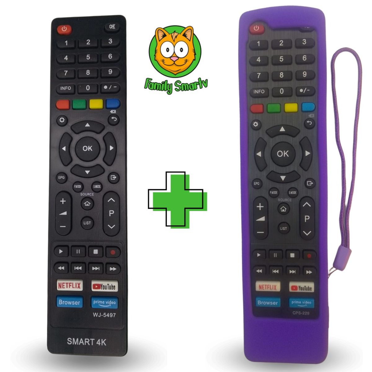 GENERICO - Control Remoto Hyundai Smart tv + Funda Purpura