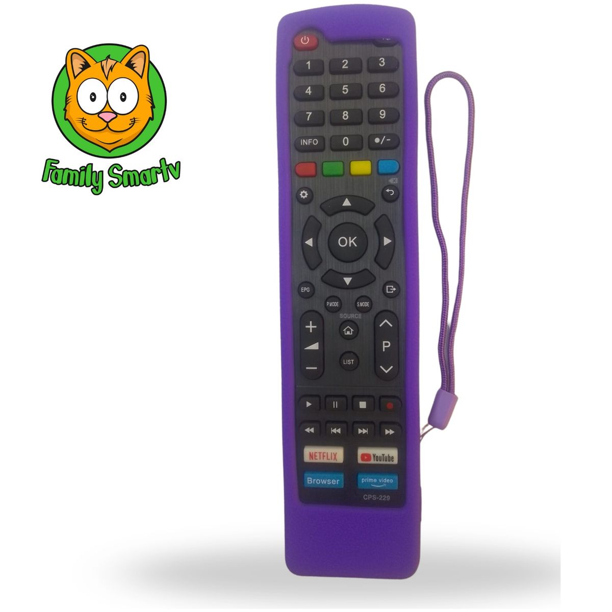 GENERICO - Control Remoto Hyundai Smart tv + Funda Purpura