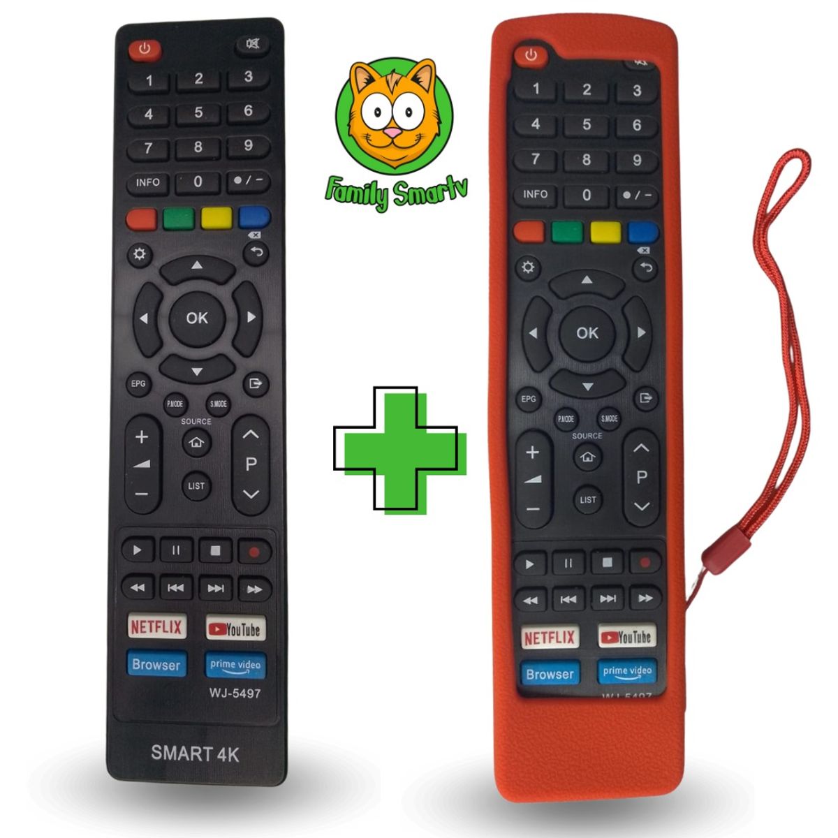 GENERICO - Control Remoto Hyundai Smart tv + Funda Roja