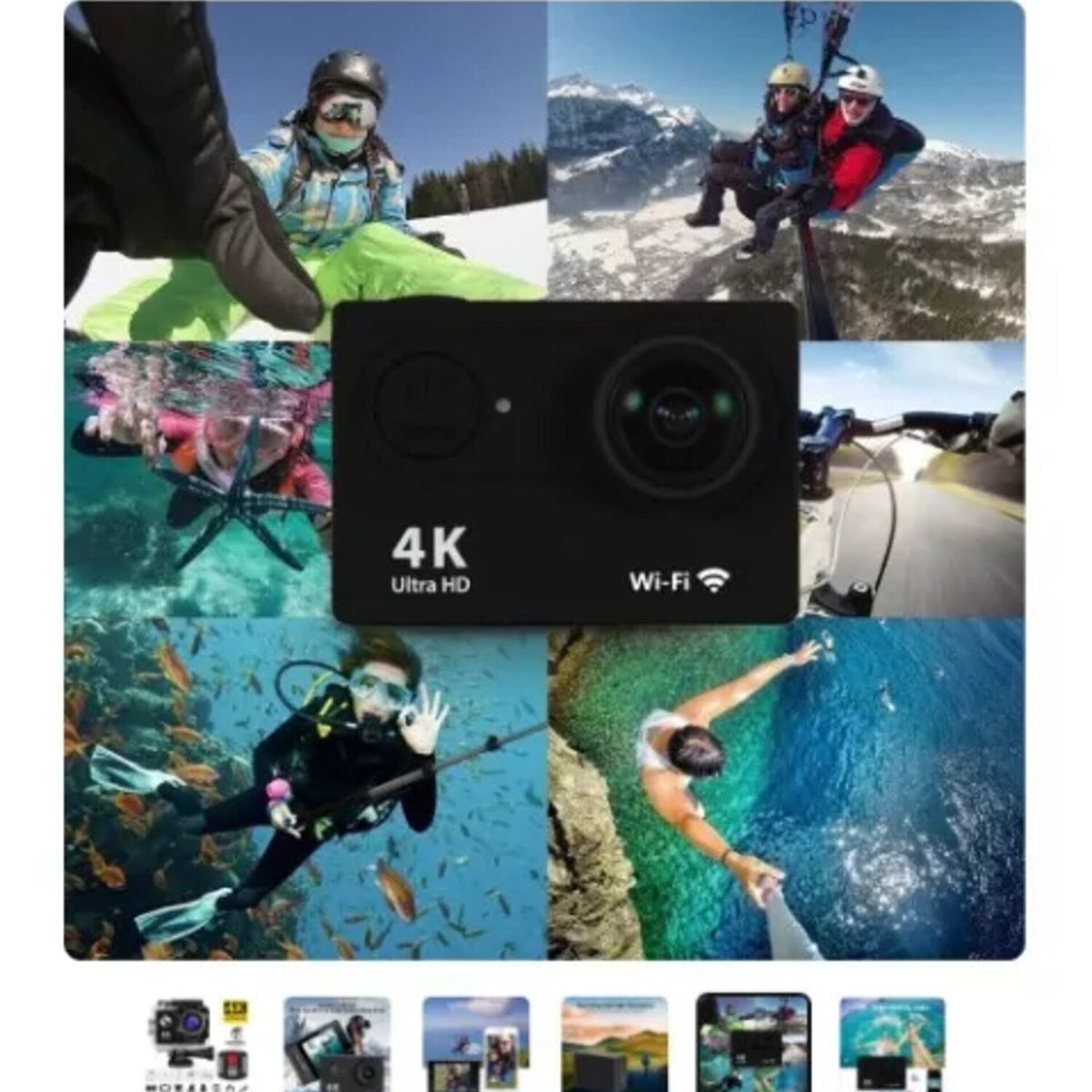 GENERICO - Cámara Deportiva de acción 4k Acuático Deportes Videos