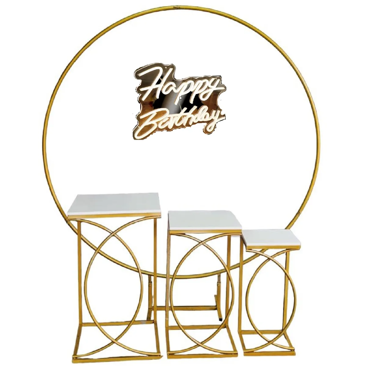 GENERICO - 3 MESAS CHANEL NAKED + ARCO + HAPPY BIRTHDAY NEÓN