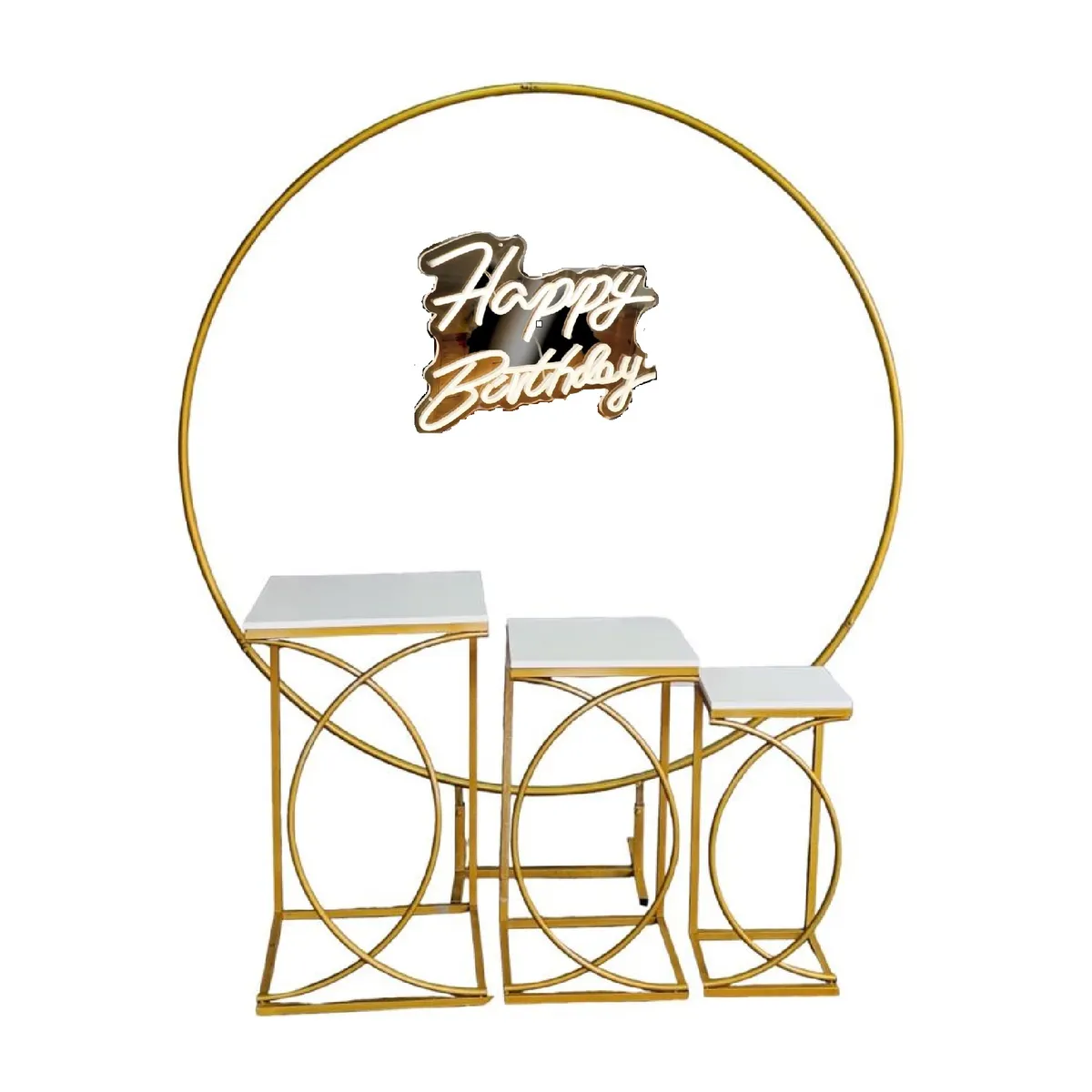 GENERICO - 3 MESAS CHANEL NAKED + ARCO + HAPPY BIRTHDAY NEÓN