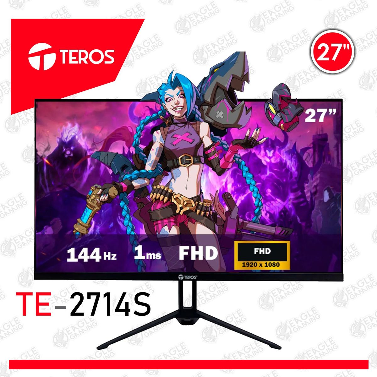 TEROS - Monitor TEROS TE-2714S, 27" 144Hz, 1 ms, HDMI, DP, FHD IPS, Speakers