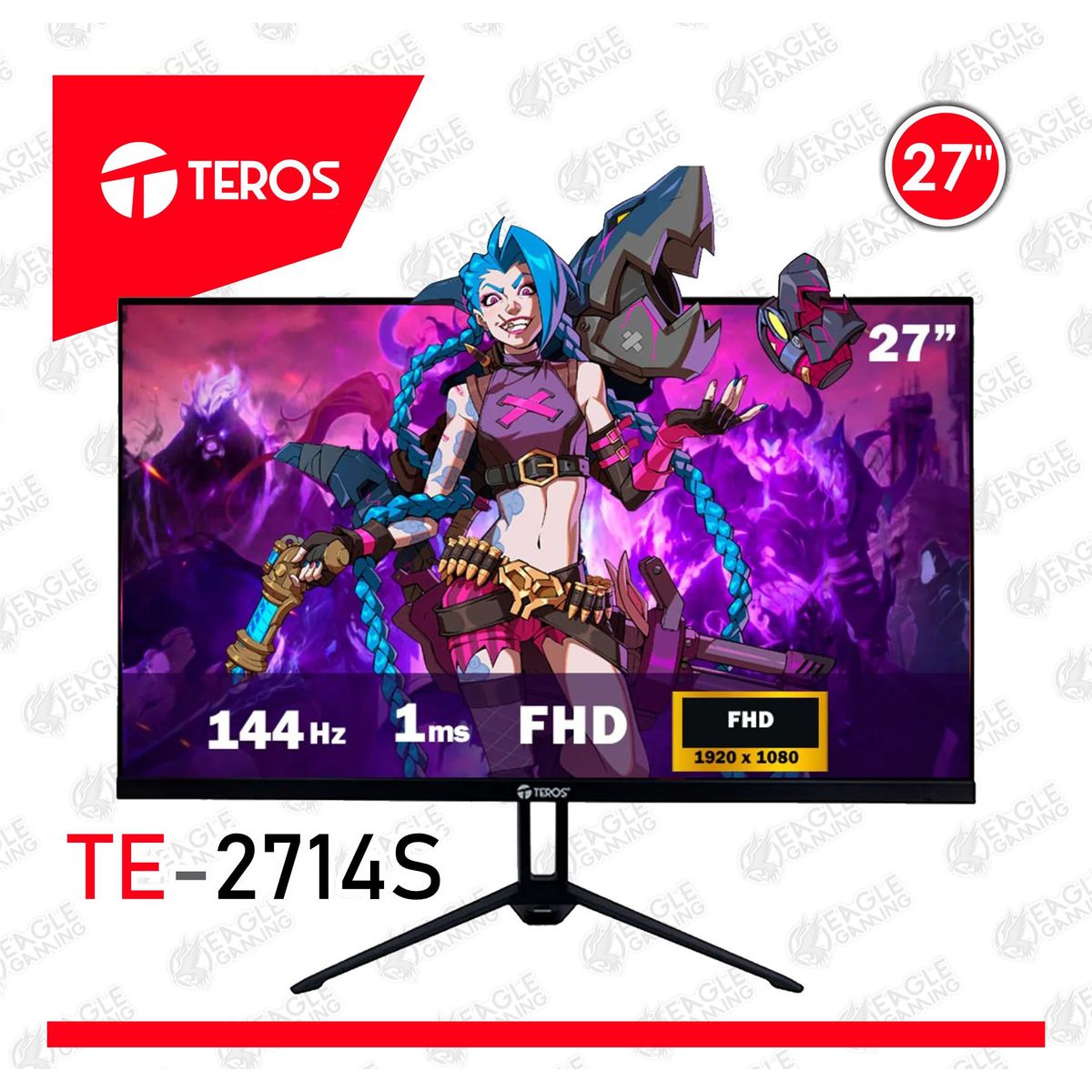 TEROS - Monitor TEROS TE-2714S, 27" 144Hz, 1 ms, HDMI, DP, FHD IPS, Speakers