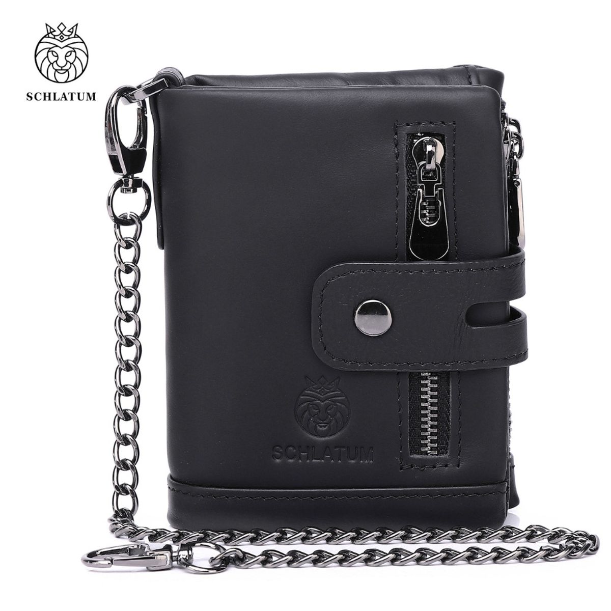 SCHLATUM - Billetera de Cuero Genuino con RFID