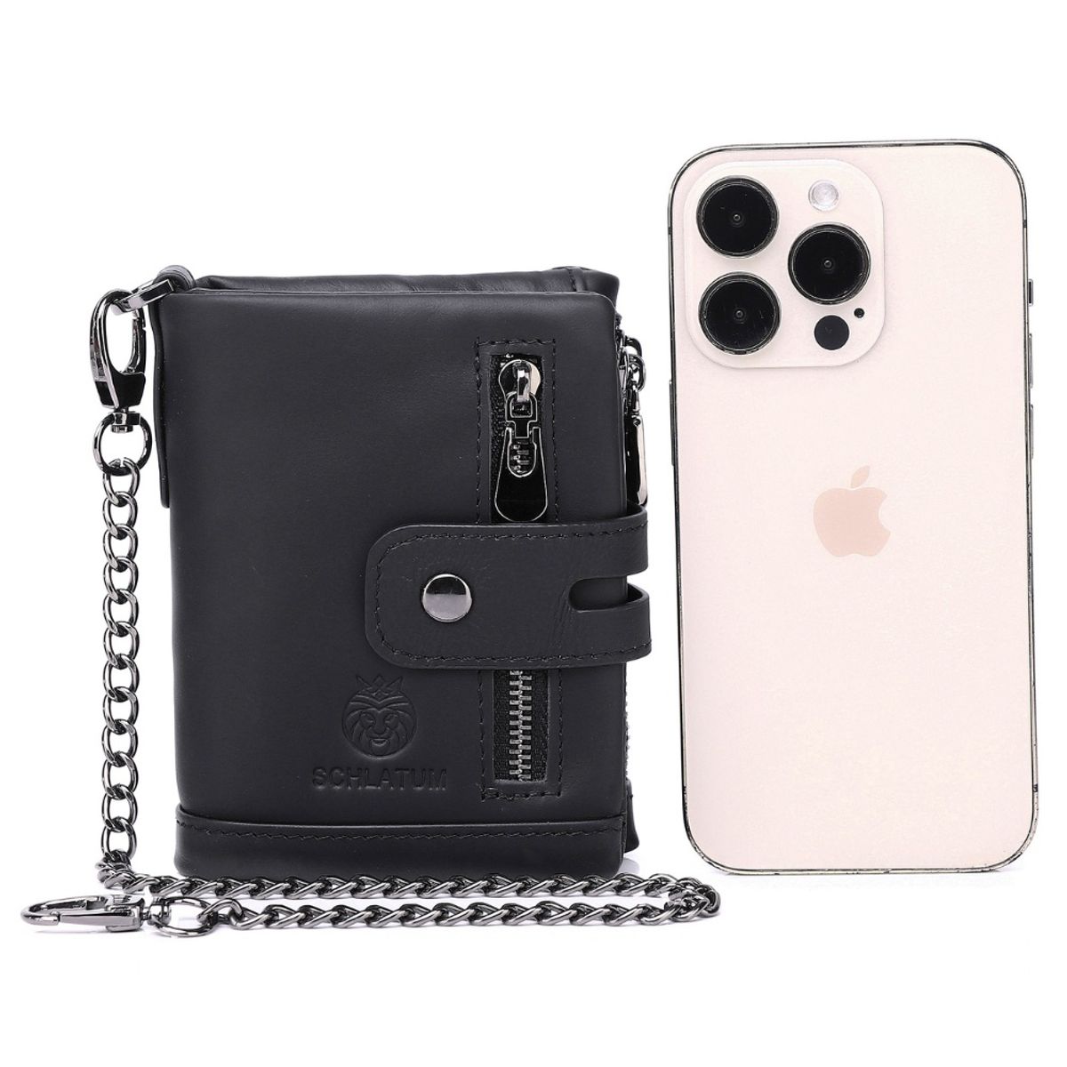 SCHLATUM - Billetera de Cuero Genuino con RFID