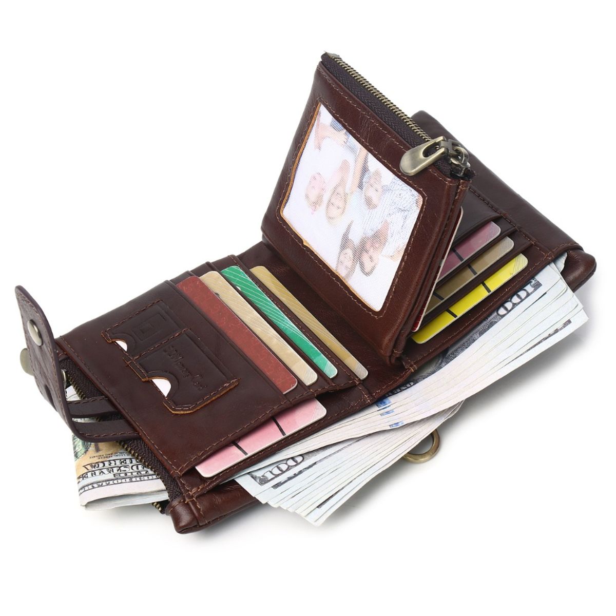 SCHLATUM - Billetera de Cuero Genuino con RFID