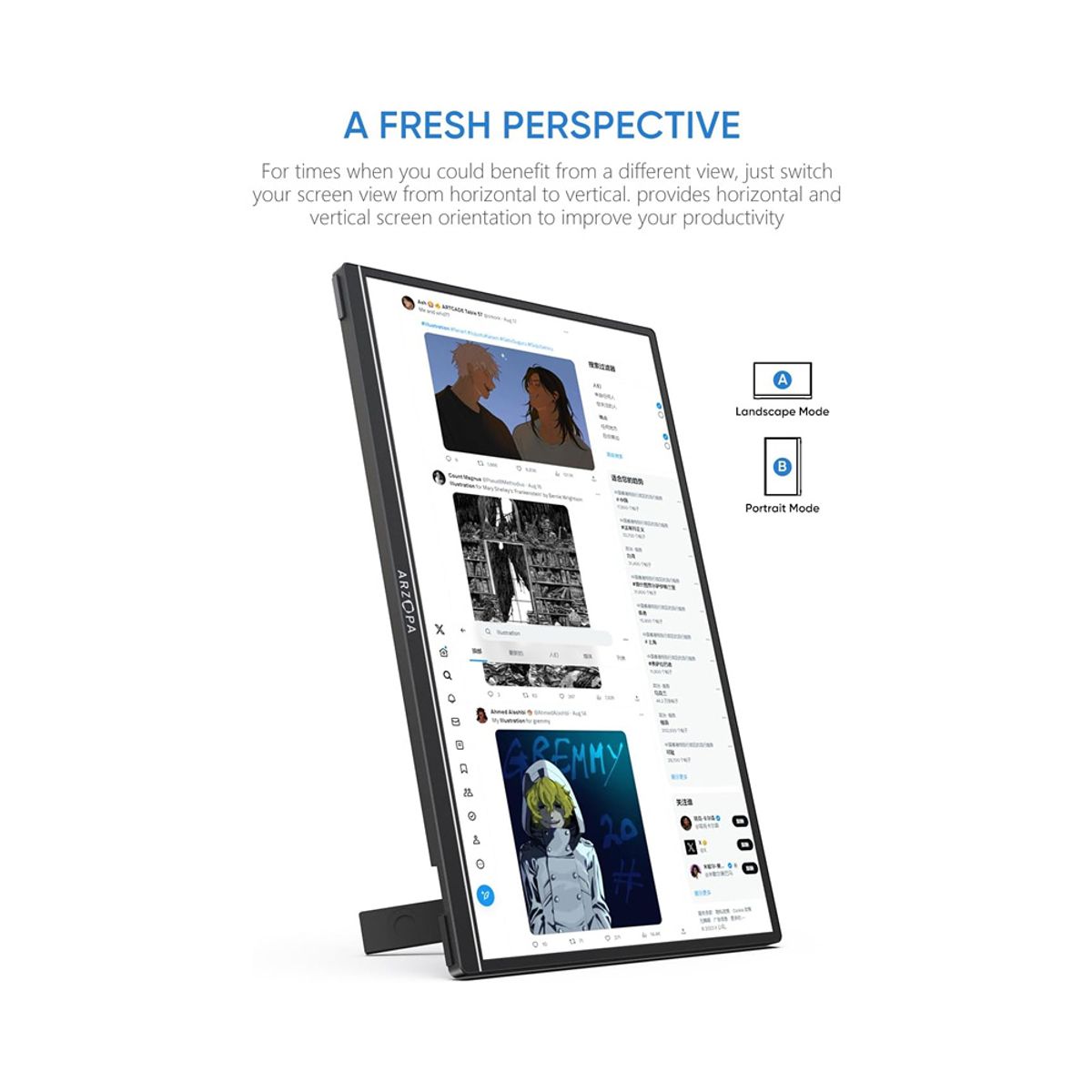 GENERICO - MONITOR PORTÁTIL ARZOPA A1S 14 IPS Full HD USB C HDMI Samsung DEX