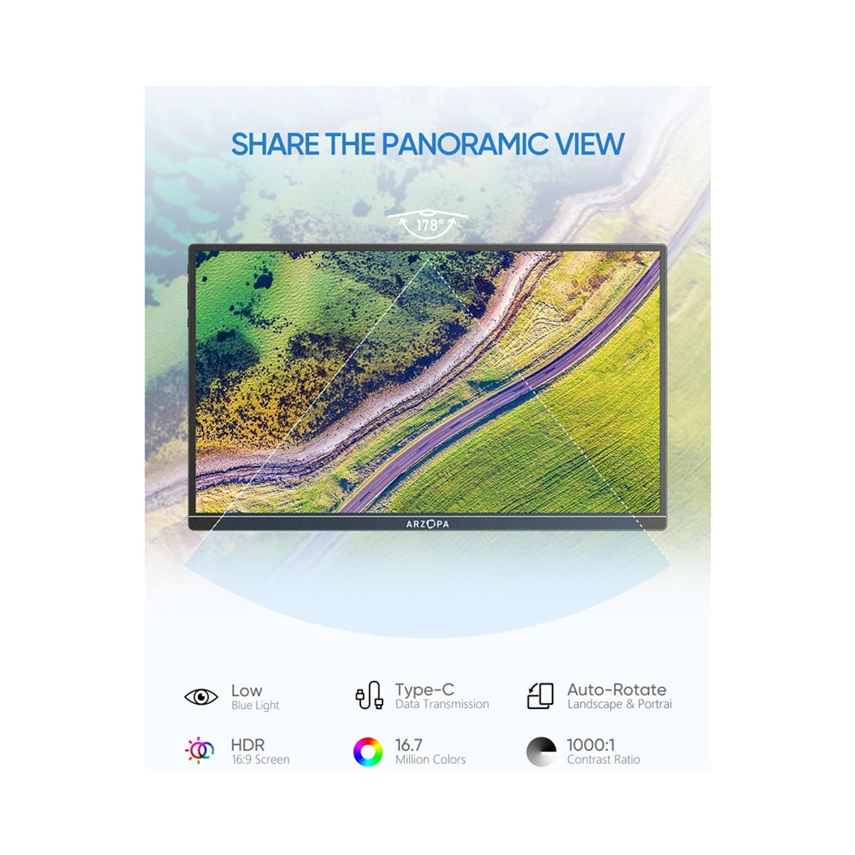 GENERICO - MONITOR PORTABLE ARZOPA 14 IPS 1080P FHD ideal viajes ULTRADELGADO