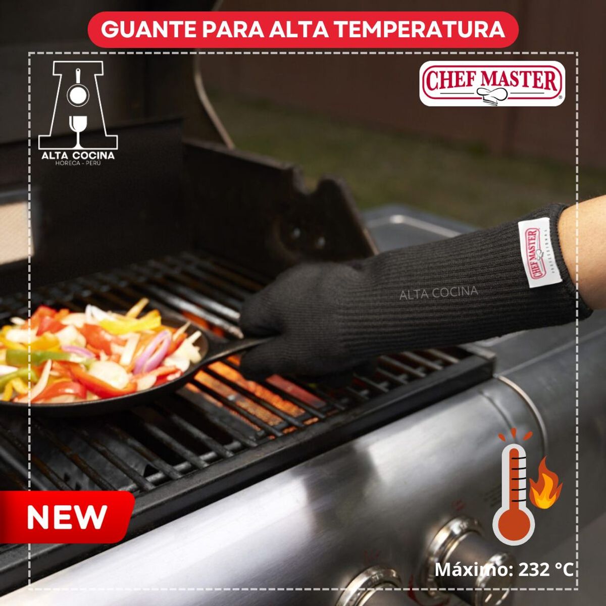 GENERICO - GUANTE DE ALTA TEMPERATURA CHEF MASTER PAR Mr Bar-BQ