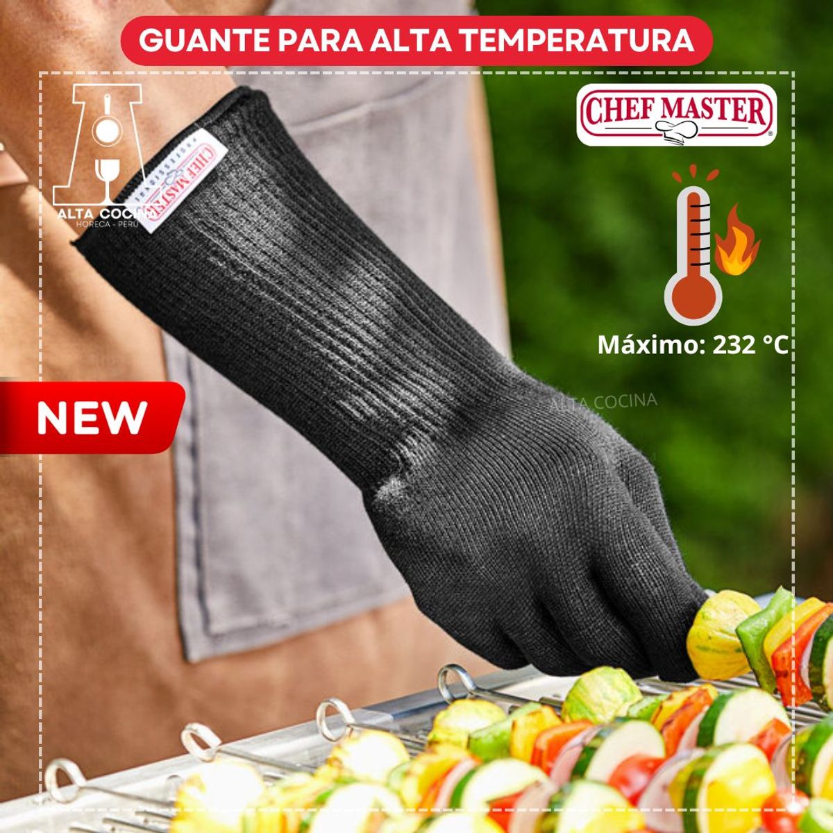 GENERICO - GUANTE DE ALTA TEMPERATURA CHEF MASTER PAR Mr Bar-BQ