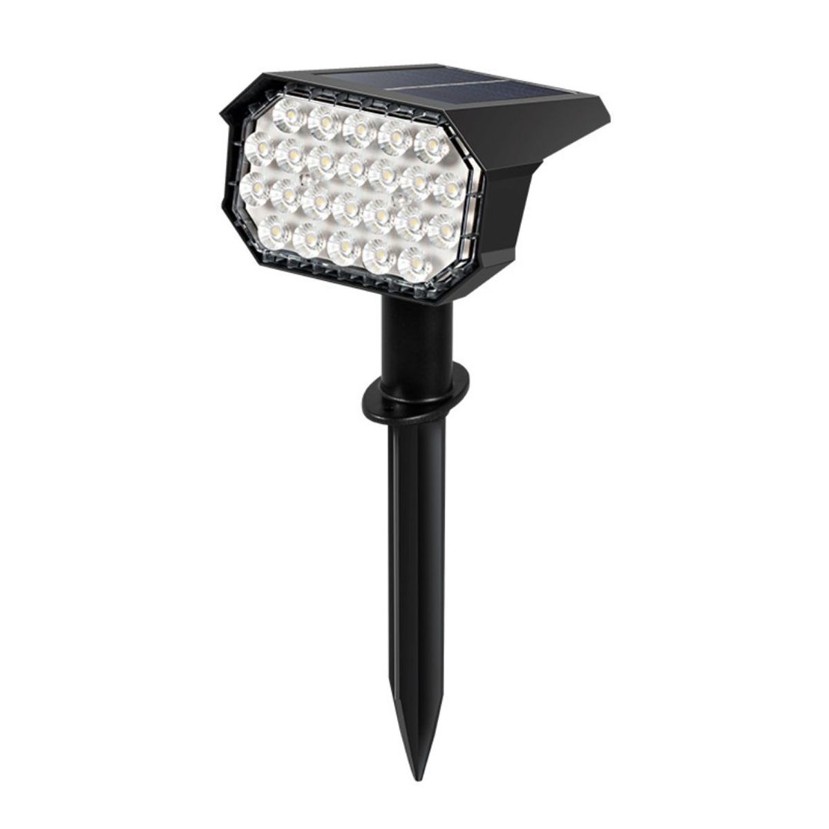 CAFINI - Lámpara Solar Exterior 24 LED IP65 Recargable para Jardín y Pared
