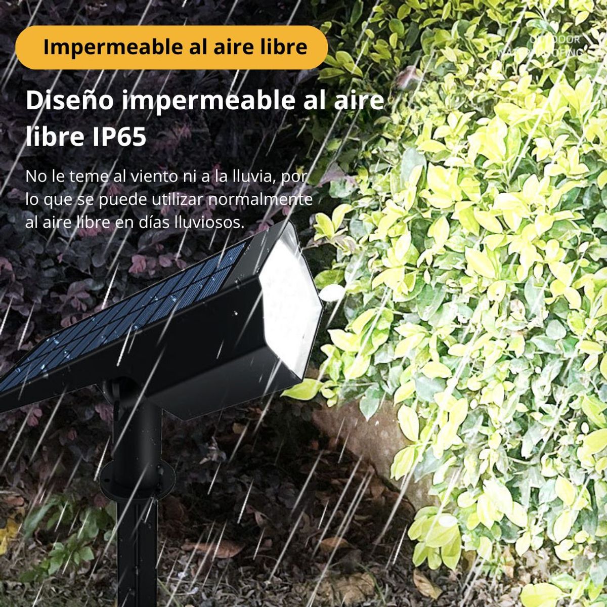 CAFINI - Lámpara Solar Exterior 24 LED IP65 Recargable para Jardín y Pared