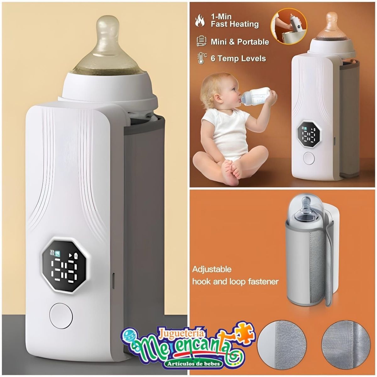 GENERICO - CALENTADOR DE MAMADERA BIBERON RECARGABLE USB PORTATIL