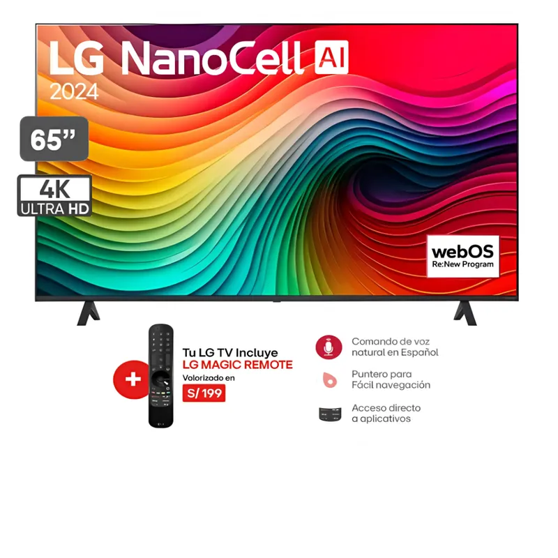 LG - Televisor LG 65"pulg. Nanocell 4K Thing AI 65NANO80TSA 2024