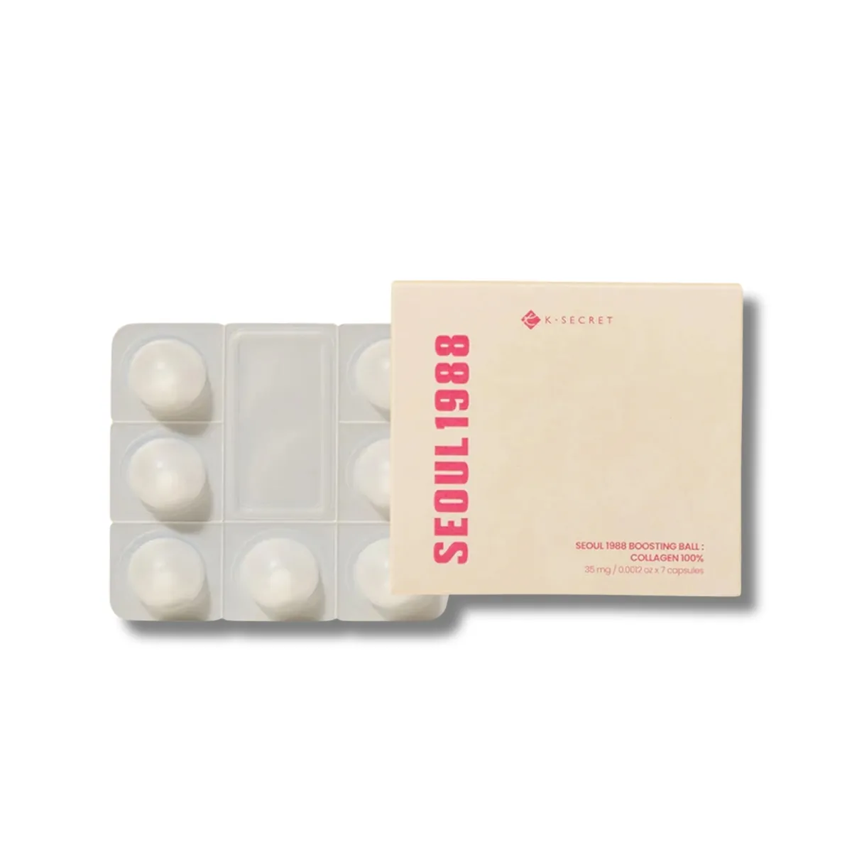GENERICO - K-SECRET Seoul 1988 Boosting Ball Collagen 100% 35mg x 7 Capsulas