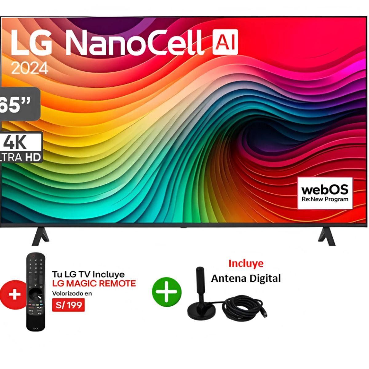 LG - Televisor LG 65"pulg. Nanocell 4K Thing AI 65NANO80TSA 2024