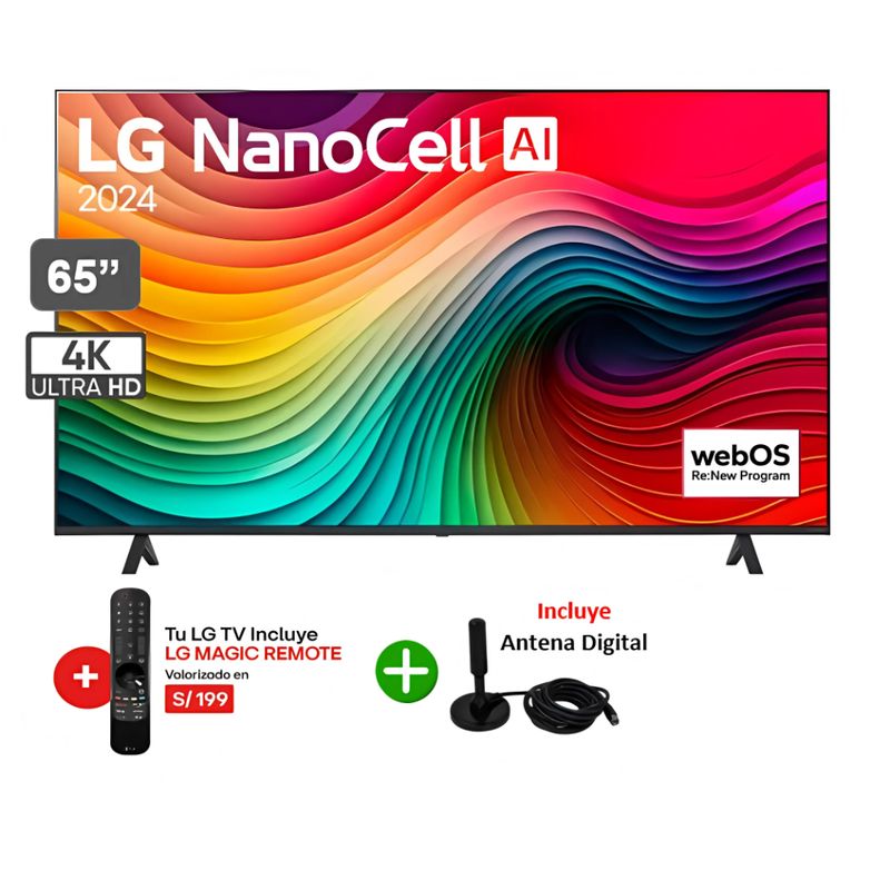 LG - Televisor LG 65"pulg. Nanocell 4K Thing AI 65NANO80TSA 2024