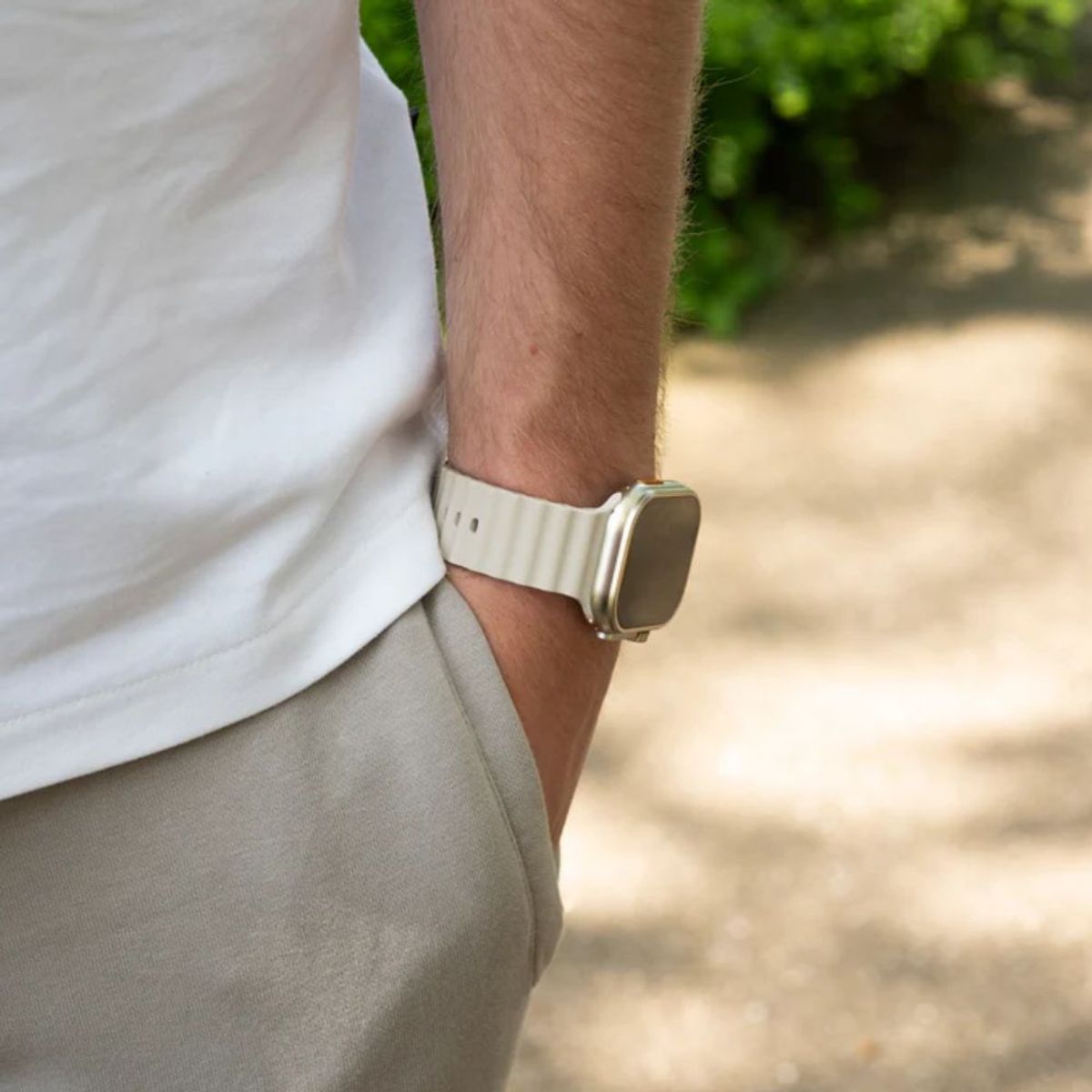 OEM - Correa Ocean Ultra para Apple Watch Ultra 1 Ultra 2 Ultra 3 Color Hueso