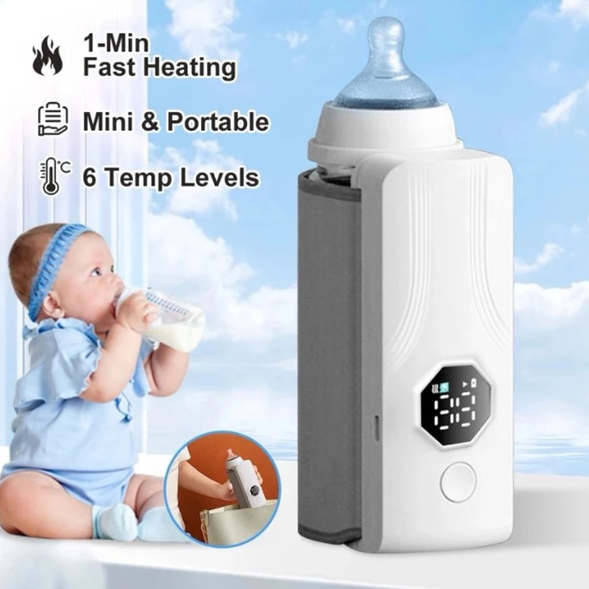 GENERICO - CALENTADOR DE BIBERONES CON PANTALLA LED BEBE