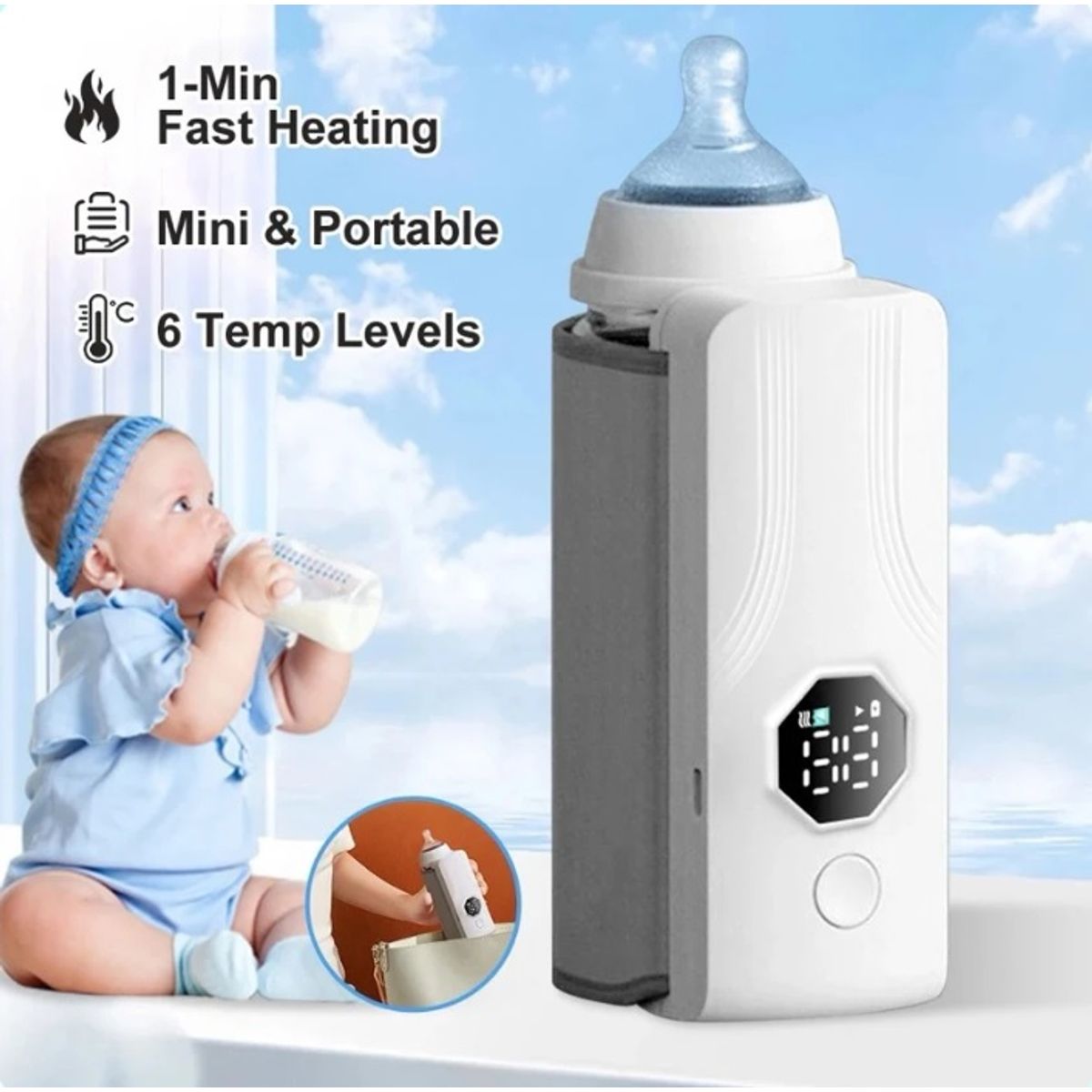 GENERICO - CALENTADOR DE BIBERONES CON PANTALLA LED BEBE