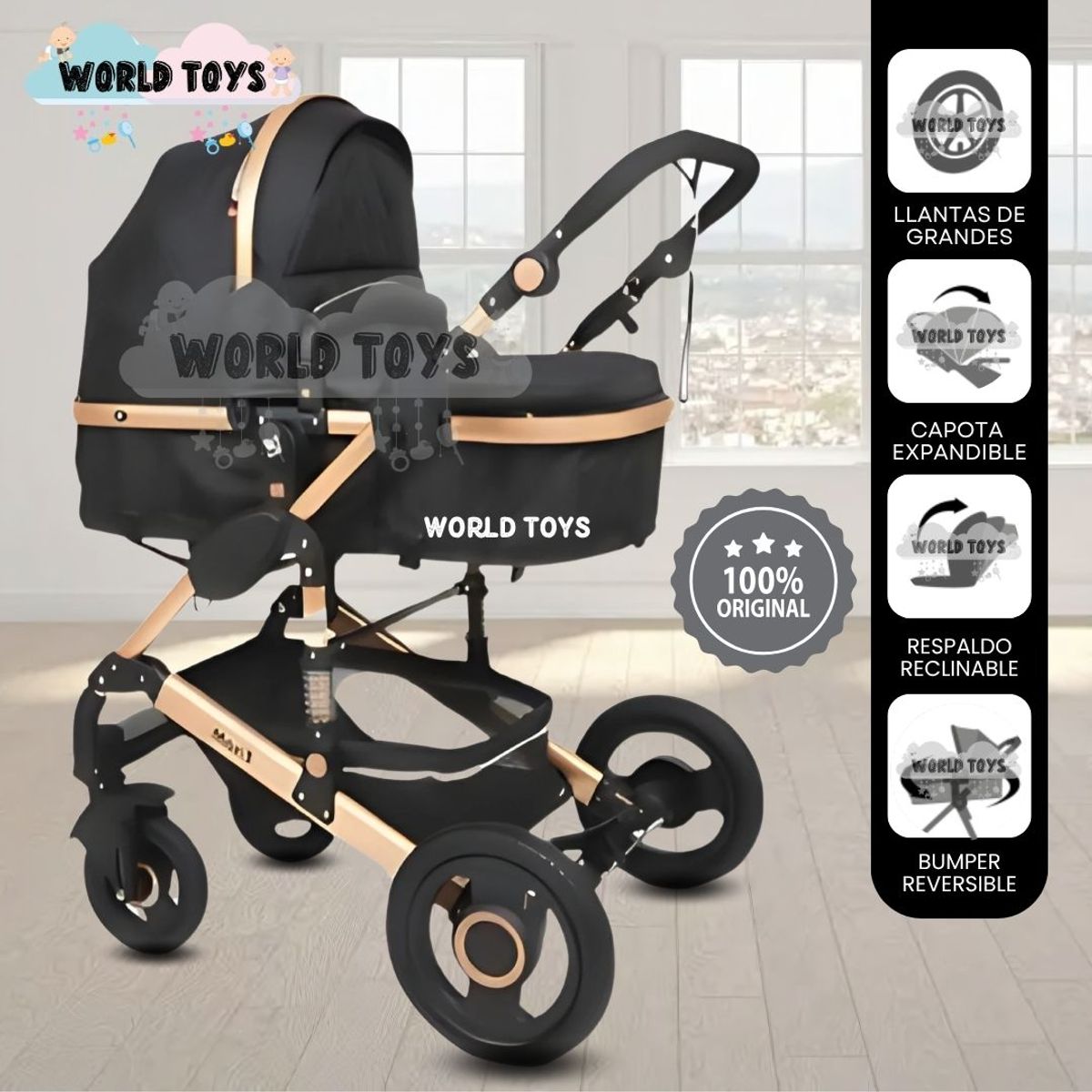 BABY - Coche Moisés Travel System «MAXII» Edición Limitada Black