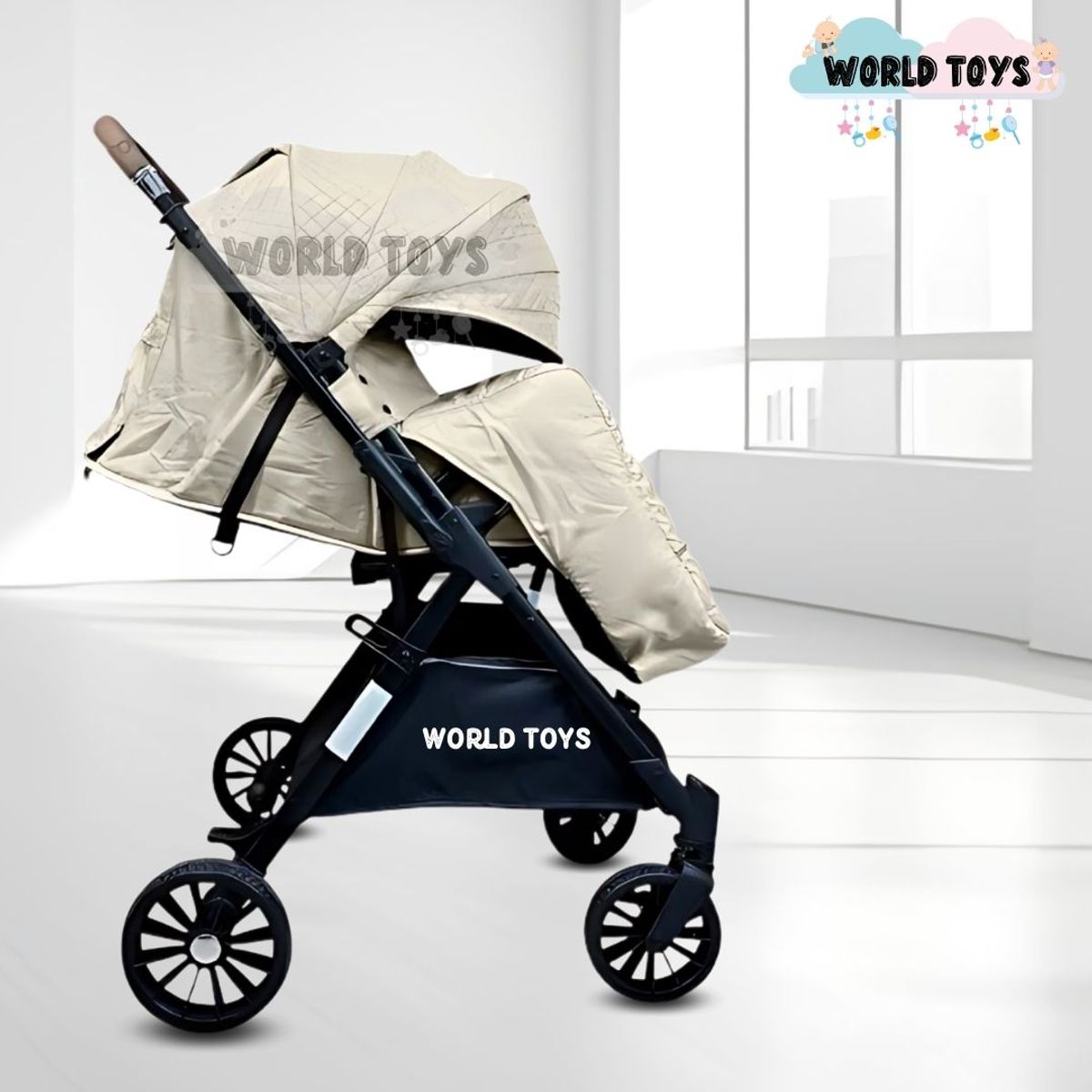 BABY - Coche Maleta de Lujo «MARSELLA» Mango Reversible Beige