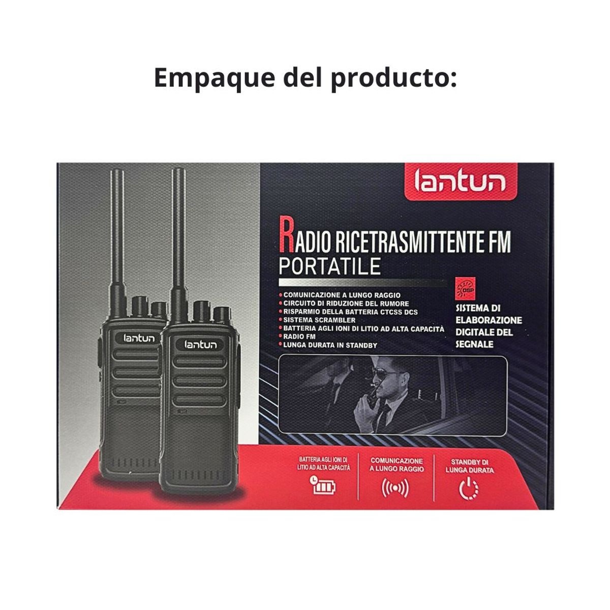 GENERICO - Walkie Talkie Lantun Largo Alcance 15KM con VOX Radio FM y Scrambler