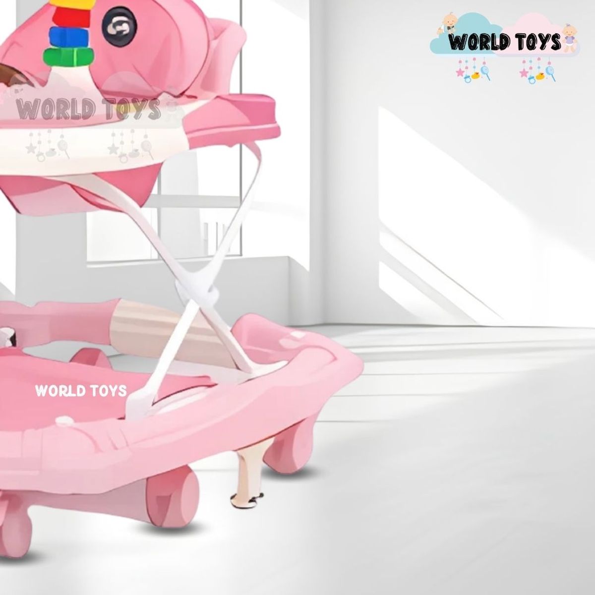 BABY - Andador Didáctico para Bebès «SHAGGIE» con Sombrilla Pink