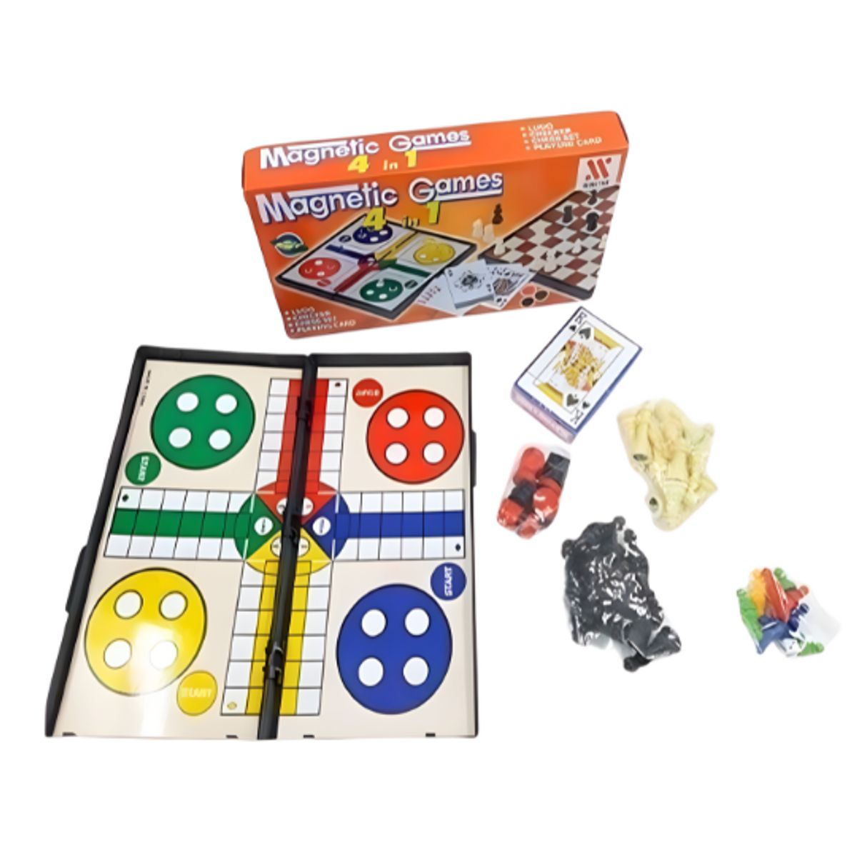 GENERICO - Mega Set de Juegos Magnéticos 4 en 1: Clásicos de Viaje