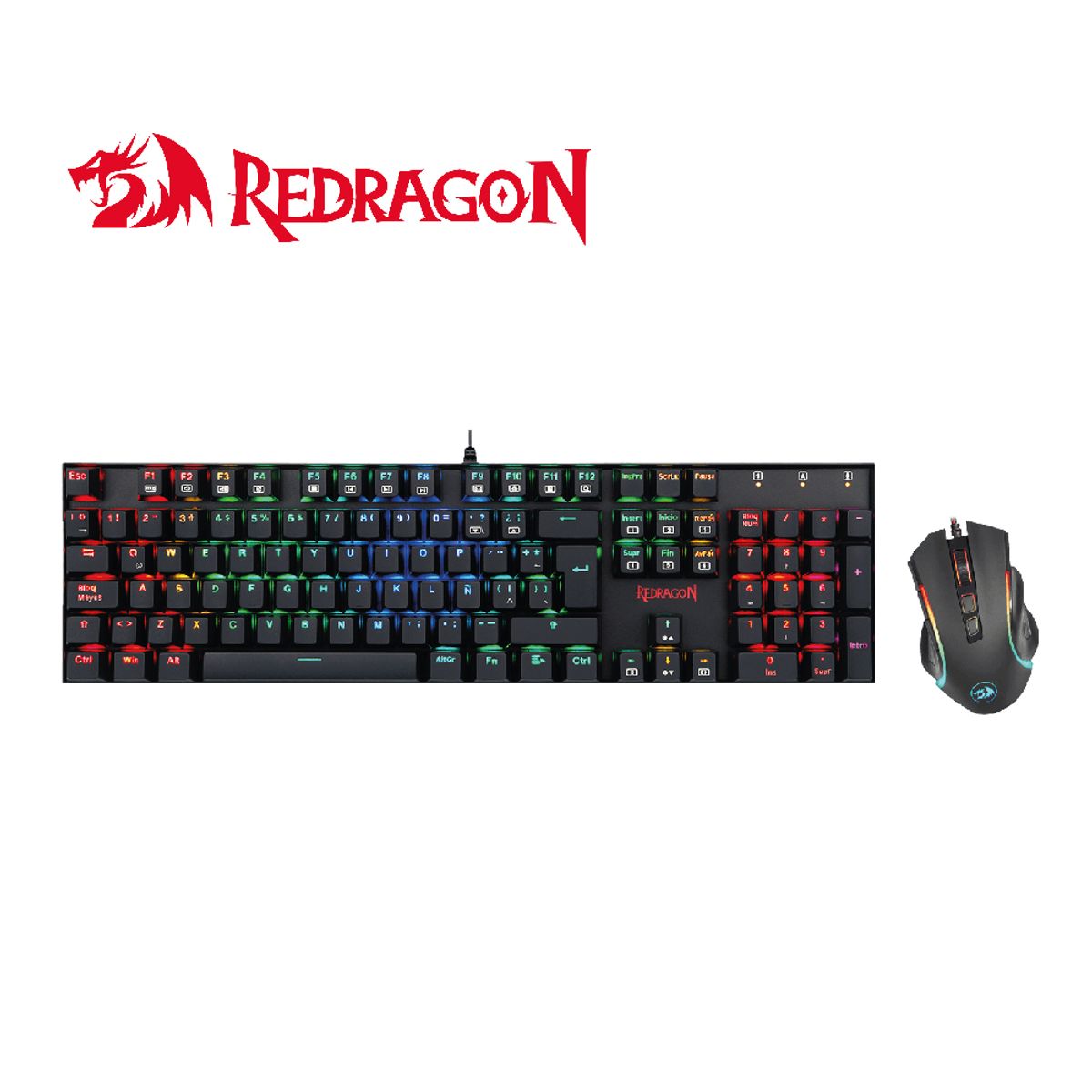 REDRAGON - Combo REDRAGON MITRA+GRIFFIN K551RGB-BA Teclado + Mouse