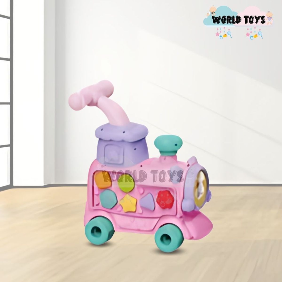 BABY - Caminador Trencito Musical 4 en 1 «TRAINY» Bluetooth Pink