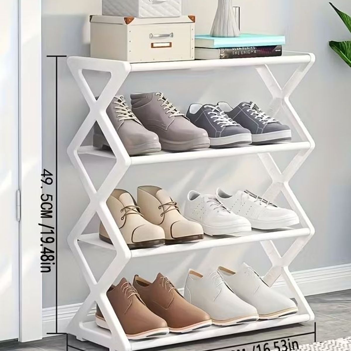 GENERICO - Estantería Organizador 4 Niveles – Para Zapatos,Libros,Objetos-Blanco