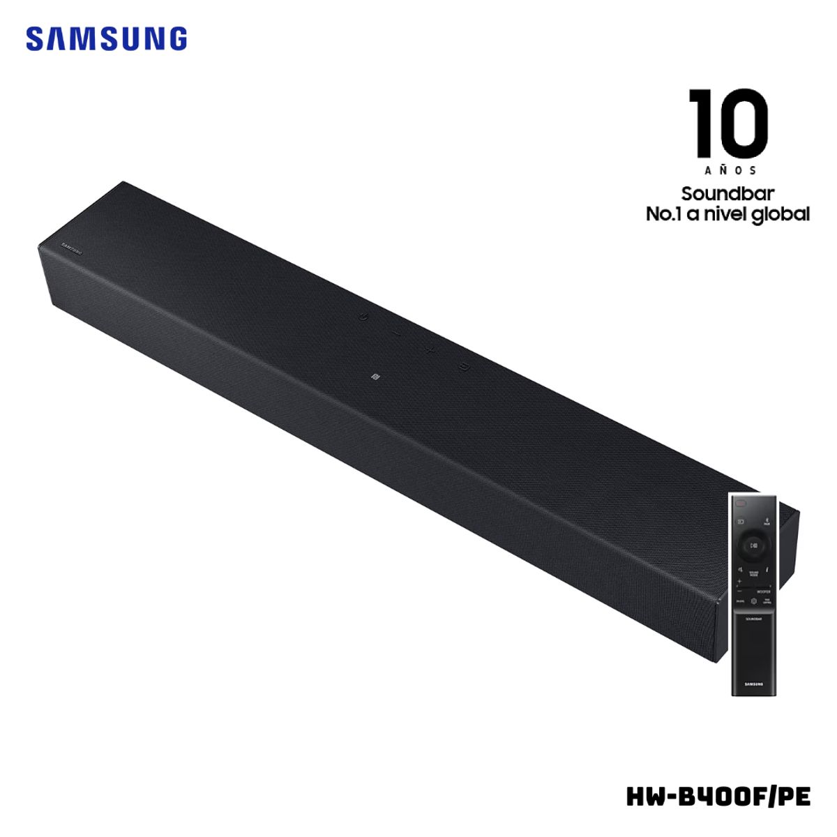 SAMSUNG - SOUNDBAR SAMSUNG 2.0 NEGRO 40W - HW-B400F/PE
