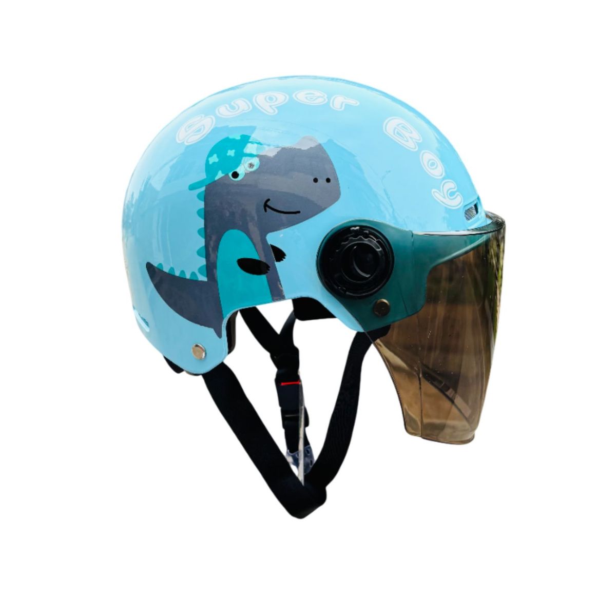 GENERICO - Casco Infantil para Deportes Dino Celeste