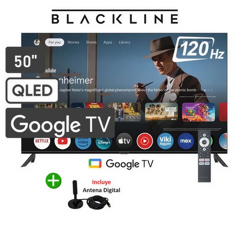 BLACKLINE - Televisor Smart 50 BLACKLINE 4K UHD BL50-T6210QD + Antena Digital