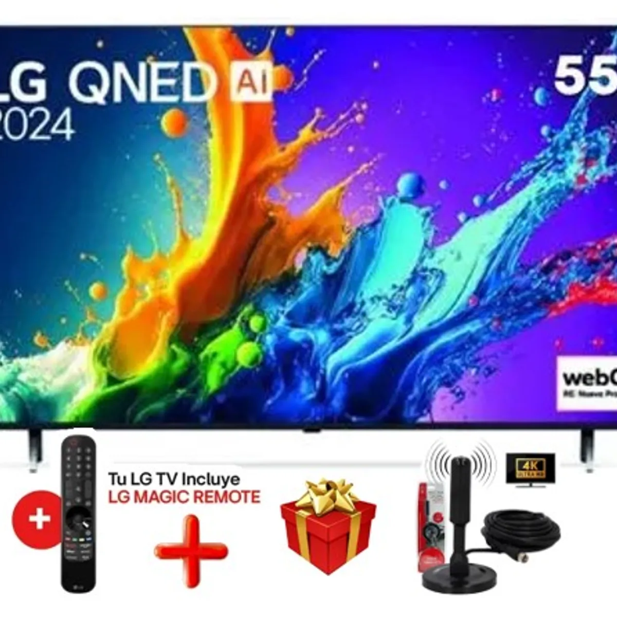 LG - Televisor LG QNED 55 4K THINQ AI 55QNED80TSA 2024