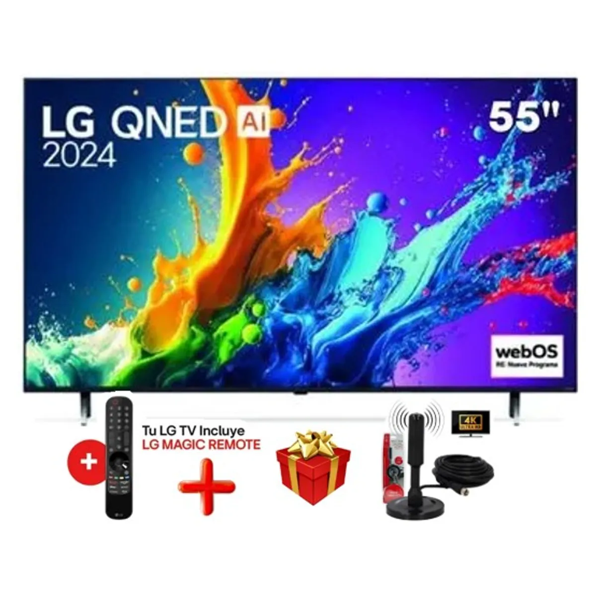 LG - Televisor LG QNED 55 4K THINQ AI 55QNED80TSA 2024