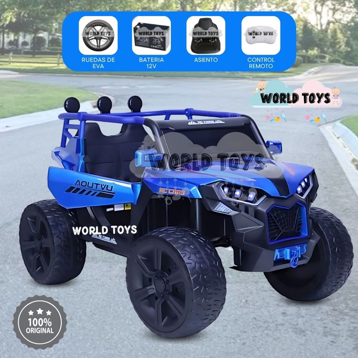 BEAUTIFUL - Camioneta para niños «BOBCAT» Licenssed Blue