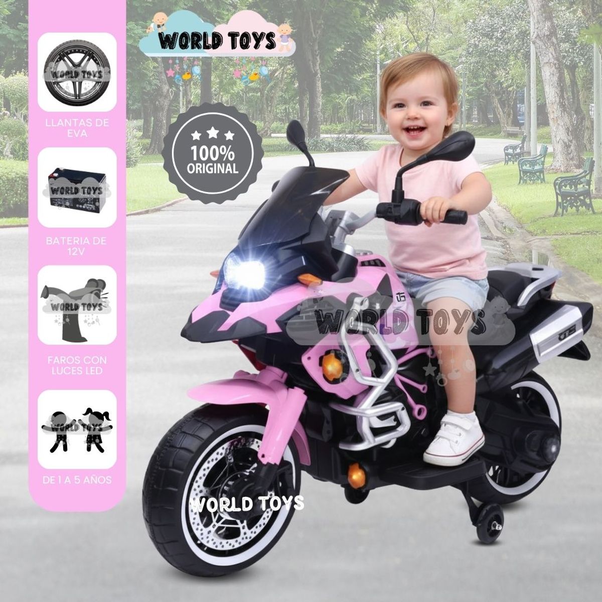 BABY - Moto a Batería Musical «RANGER GS» Con Bluetooth Pink
