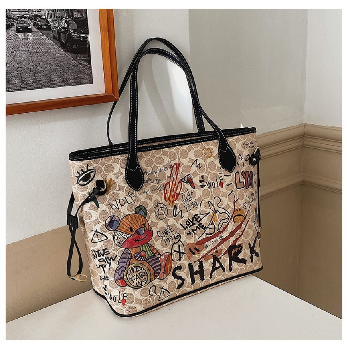 GENERICO - Bolso de Mujer de estilo Grafiti Elegante