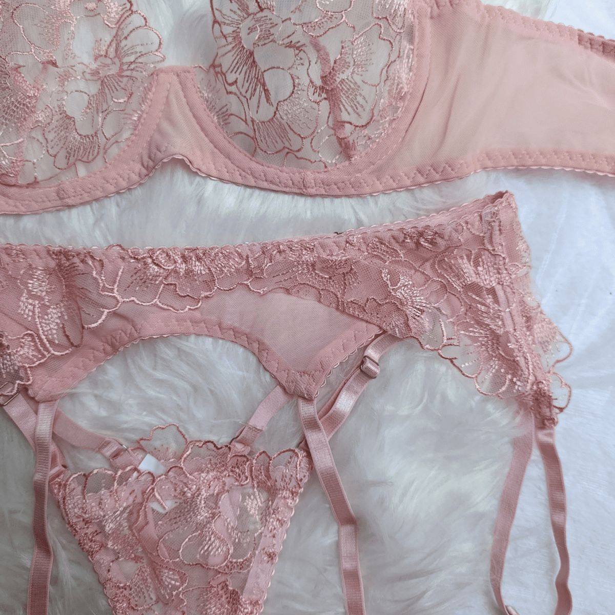 GENERICO - Set de Lencería rosa para mujer talla S - ANISA